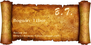 Bogsán Tibor névjegykártya